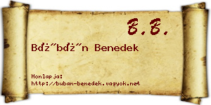 Búbán Benedek névjegykártya